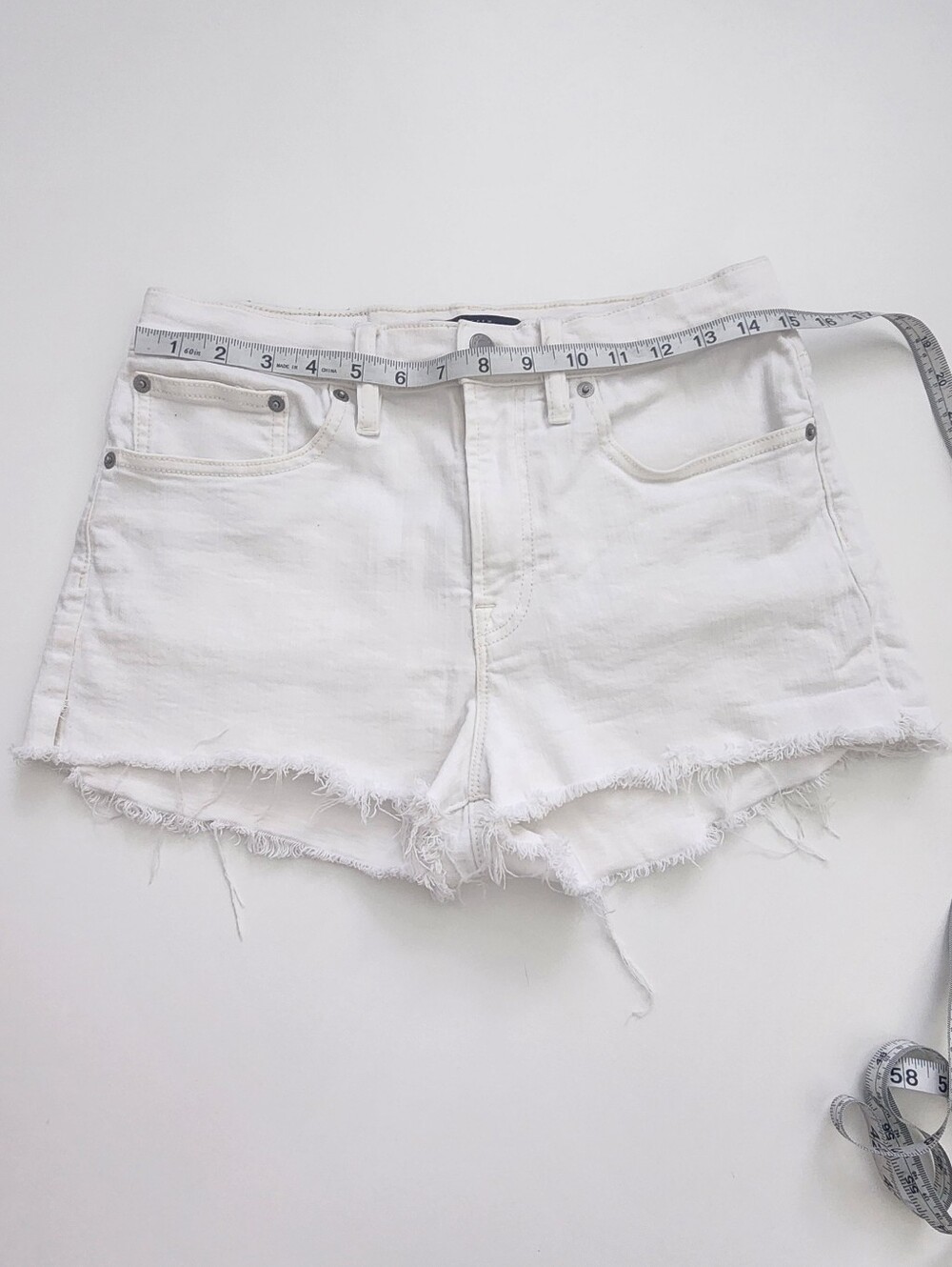 J.Crew Mercantile Off-White Denim Jean Shorts Size 27 Raw Hem